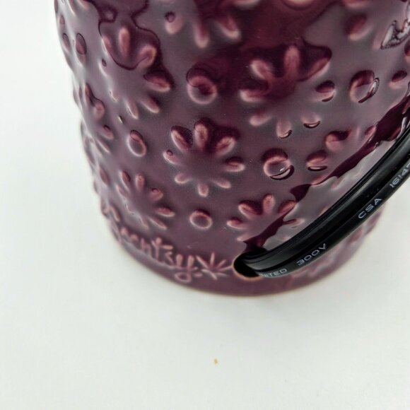 Scentsy Wax Warmer Cosmos Purple Floral Retired Embossed Full Sized Wax … - Picture 6 of 14